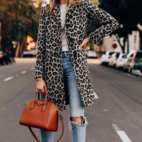 Casual Fashion Leopard Print Wool t 