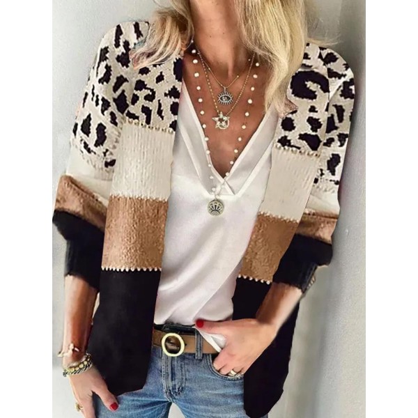 Casual Leopard Long Sleeves Cardigans 