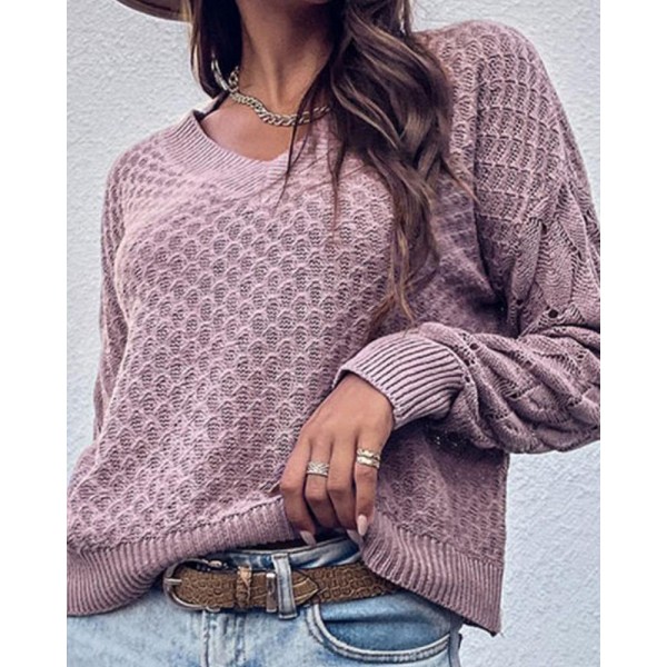 Cashmere Pullover V-neck Loose Sweater For Women 