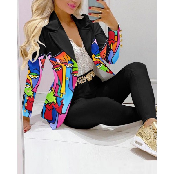 Elegant Abstract Printed Suit 