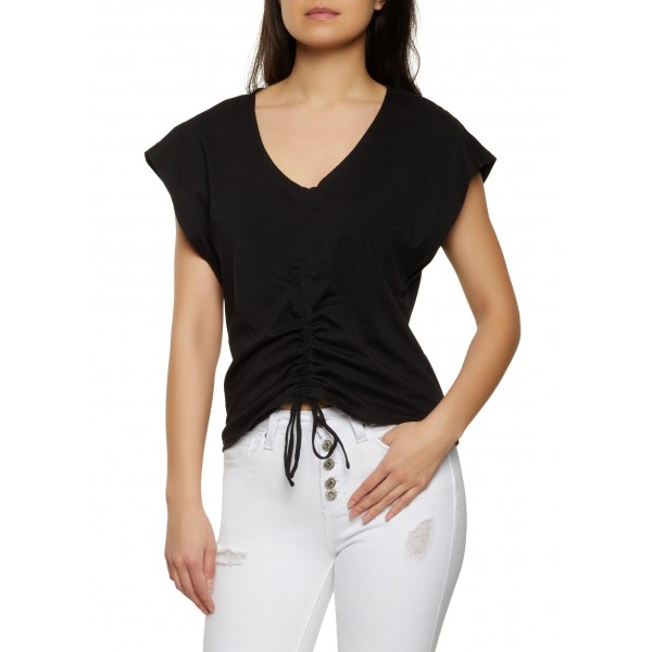Cap Sleeve Ruched Top 