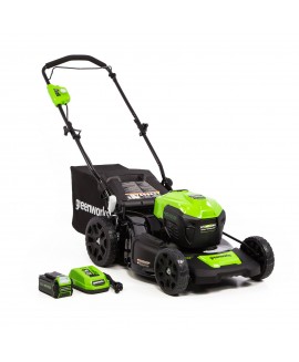 Greenworks 40V 20 in. Cordless Brushless Push Lawn Mower with 4.0 Ah Battery and Quick Charger, 2516302 