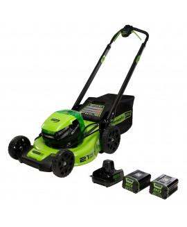 Greenworks Pro 80-Volt Max 21-in Push Cordless Lawn Mower 5 Ah (Battery &amp; Charger Included) 