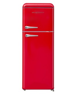 Frigidaire EFR756-RED 7.5 Cu. ft. Retro Mini Fridge in Red with Rounded Corners and Top Freezer 