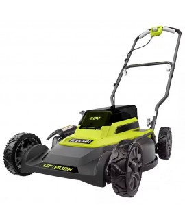 Ryobi 40-Volt 18 in. 2-in-1 Cordless Battery Walk Behind Push Lawn Mower with 6.0 Ah Battery and Charger RY401101 
