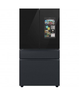 Samsung - 29 Cu. ft. Bespoke 4-Door French Door Refrigerator with Family Hub - Matte Black Steel 