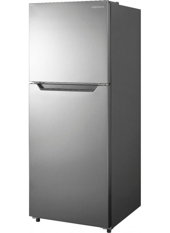 Insignia - 10 Cu. ft. Top-freezer Refrigerator with Reversible Door - Stainless Steel Look