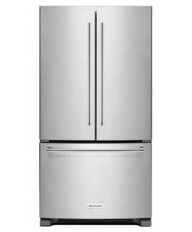 KitchenAid 20 Cu. ft. Stainless Steel Counter Depth French Door Refrigerator-KRFC300ESS 