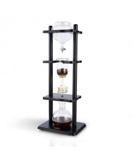 Yama Glass YAMCDM8SBK Coffee Tower with Iced Slow Drip Technology, 6-8 Cup Cold Brew Maker, Black 